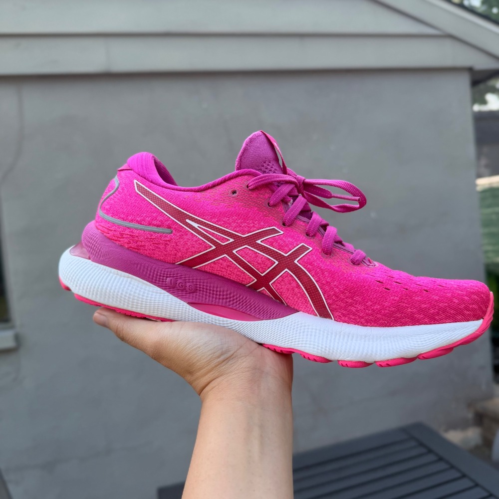 ASICS Gel-Nimbus 24 Womens Size 9 Running Shoes Fuchsia Red Athletic Trainers - Picture 13 of 15